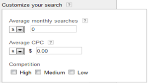Keyword Planner Filtering