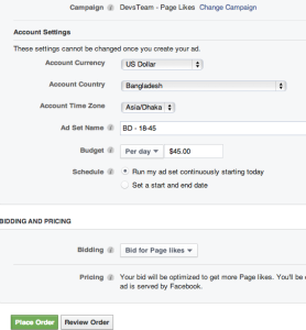 setting facebook ads campaign bangladesh